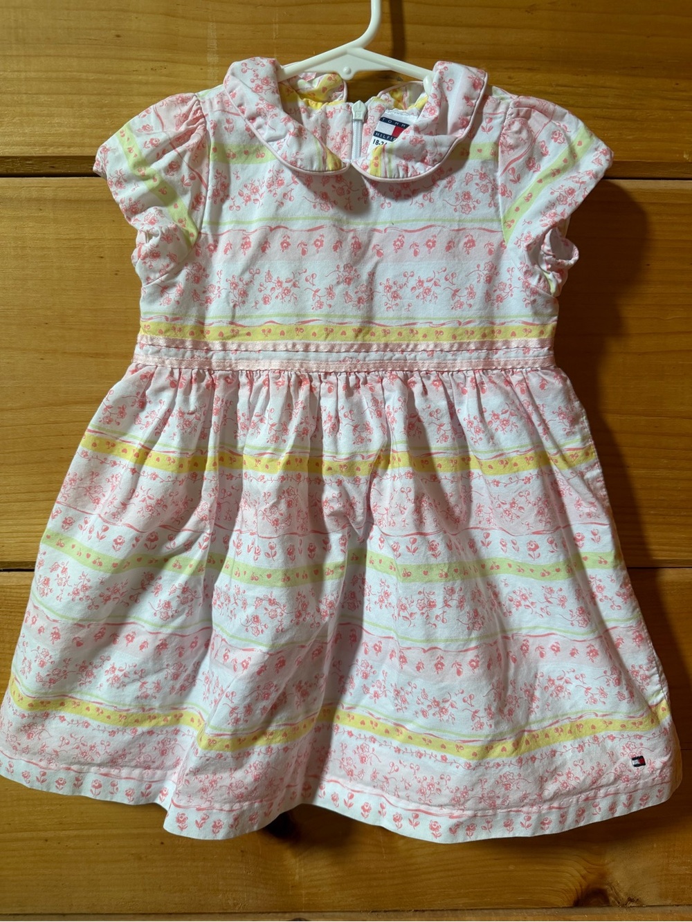 Tommy Hilfiger Pink and Yellow Floral Stripe Girls' Dress